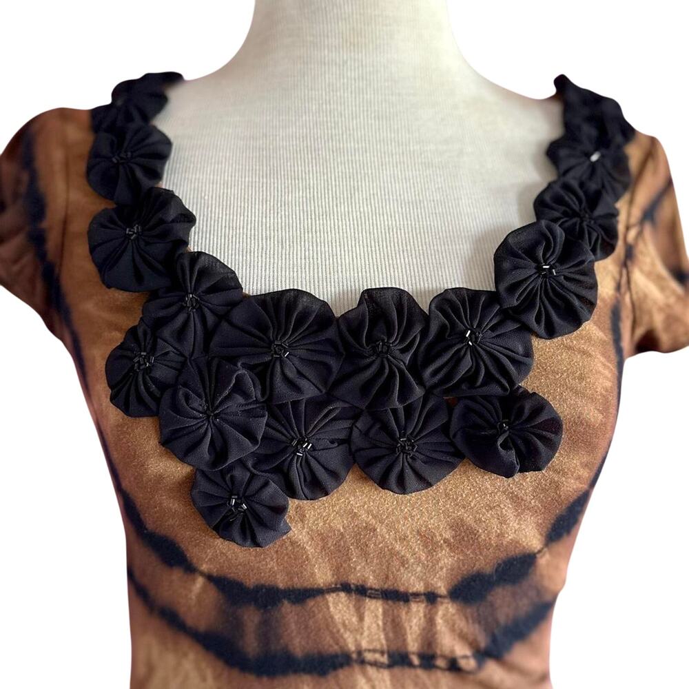 Womens Top Size Small Reworked Tie Dye Rosettes Earthy Cottage Hippy Handcrafted - Picture 2 of 6